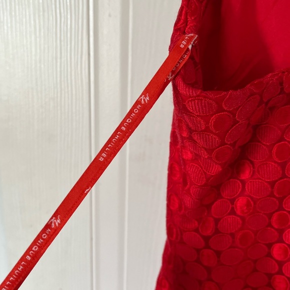 MONIQUE LHUILLIER Sleeveless Dotted Lace Midi Dress - Picture 12 of 12